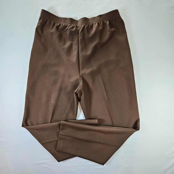 Allison Daley Stretch Pants 14 Women's Brown Elastic Waist Casual Pocket - Picture 11 of 11